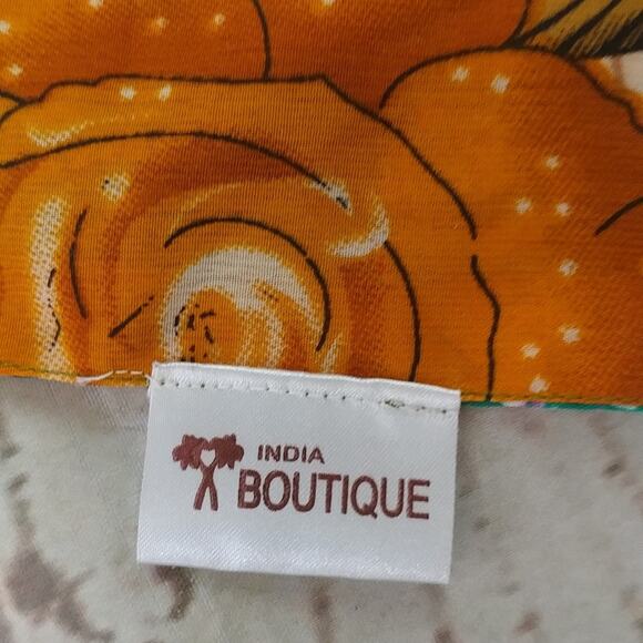 India Boutique Floral Two Sided Wrap Skirt Multicolored - Picture 7 of 9